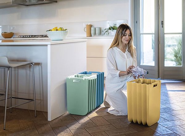 Rubbish Bin Guzzini Folding Container 25L Eco Packly Multi-purpose White ...