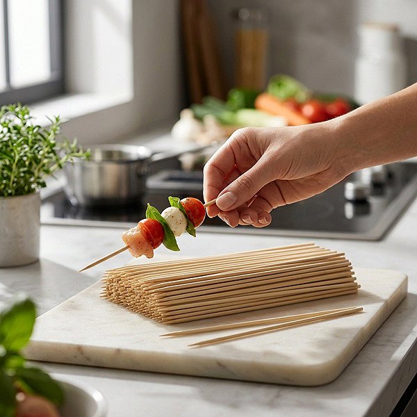 Fackelmann BBQ Needle Wooden Pointed Skewers 20 cm 100 pcs PLA