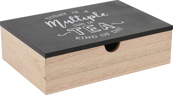 H&L wooden tea box 24 × 17 × 7 cm, black .