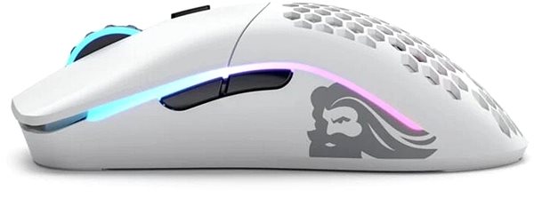 Herná myš Glorious PC Gaming Race Model O – Wireless, matte white Bočný pohľad
