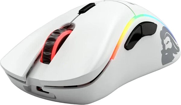 Gaming-Maus Glorious Model D Wireless Gaming Mouse - mattweiß Seitlicher Anblick