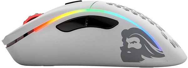 Herná myš Glorious Model D Wireless matná biela Bočný pohľad