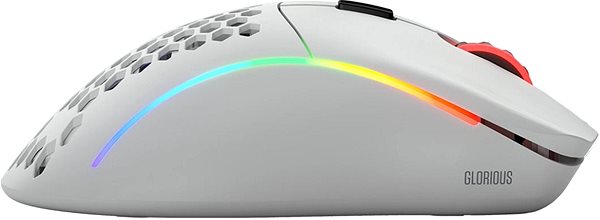 Herná myš Glorious Model D Wireless matná biela Bočný pohľad