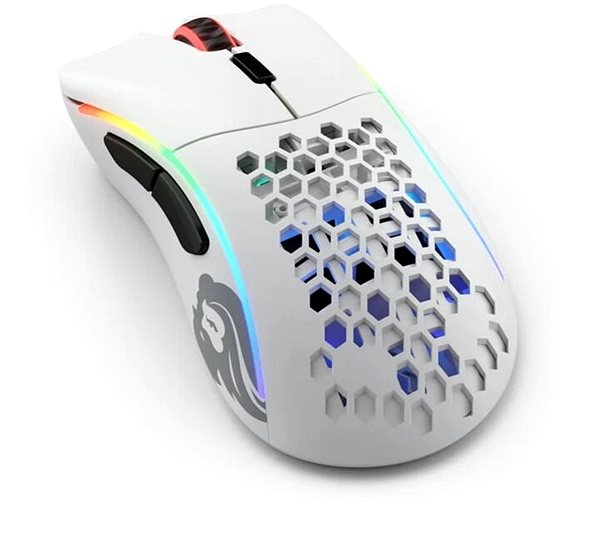Herná myš Glorious PC Gaming Race Model D – Wireless, matte white Bočný pohľad