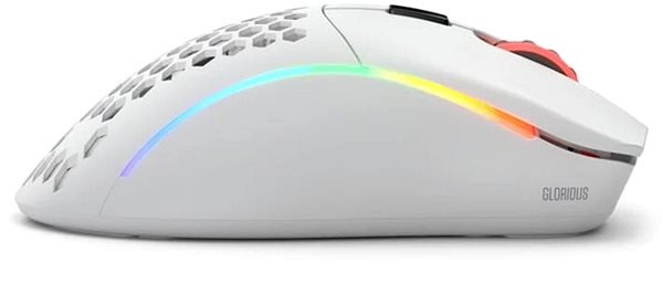 Herná myš Glorious PC Gaming Race Model D – Wireless, matte white Bočný pohľad