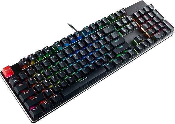 Gaming-Tastatur Glorious GMMK in voller Größe - Gateron Brown, US, schwarz Seitlicher Anblick