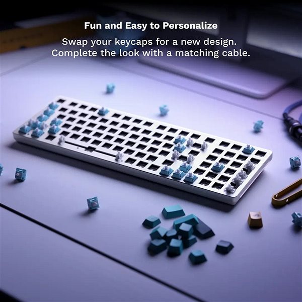 Gaming-Tastatur Glorious GMMK2 Full Size Prebuilt ISO White Ice ...