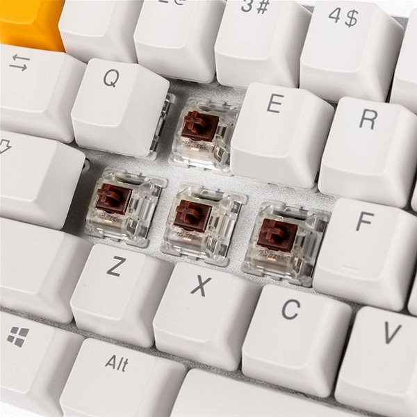 Gaming Keyboard Glorious GMMK Compact White Ice Edition - Gateron-Brown, US, White Features/technology