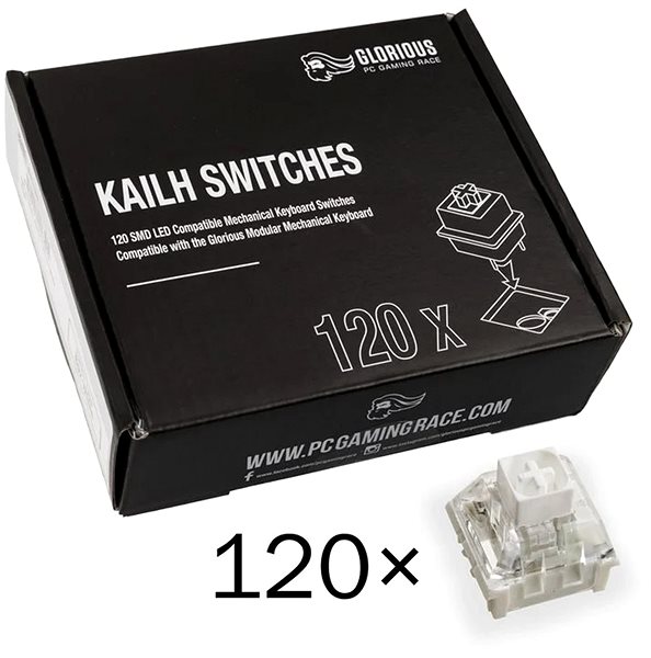Mechanické spínače Glorious Kailh Box White Switches 120 ...