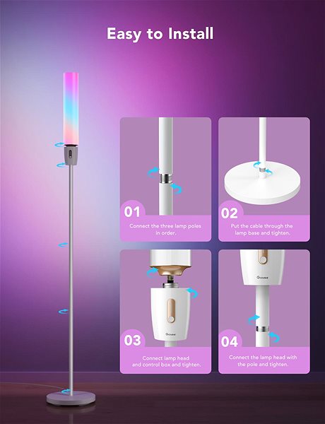 Stehlampe Govee Zylinder Smart RGBICWW LED-Lampe ...