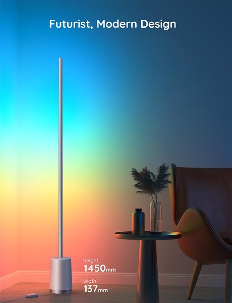 Stojaca lampa Govee Lyra Smart RGBICWW LED lampa + ovládač ...