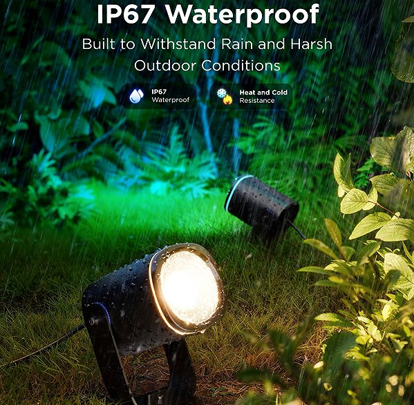 LED Reflector Govee RGBWW Smart Garden Spotlights, 750 lm Matter, 2 pcs ...