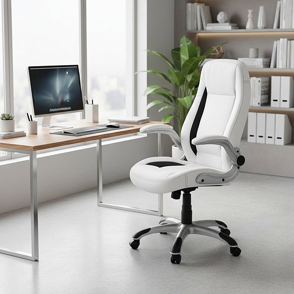 Office Armchair HALMAR Saturn, white / black ...