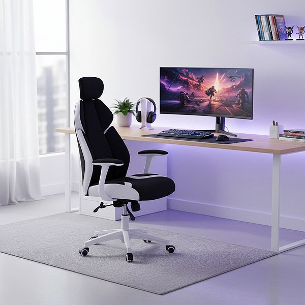 Office Chair HALMAR Chrono, black/white ...