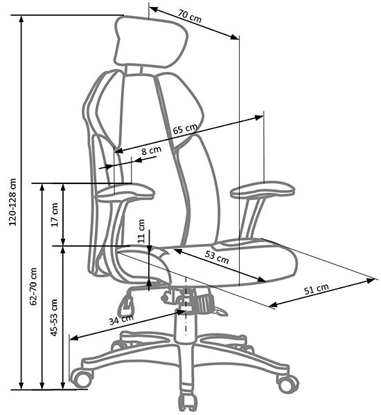 Office Chair HALMAR Chrono, black/white ...