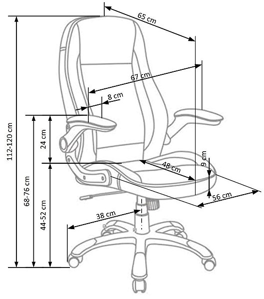 Halmar Saturn office chair, black / white.