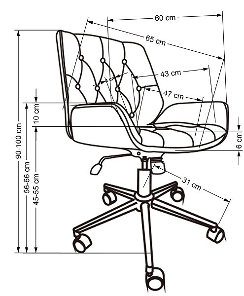 Halmar Gavlan office chair, black/walnut.