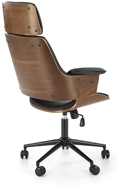 Halmar Weber office chair, black / walnut.
