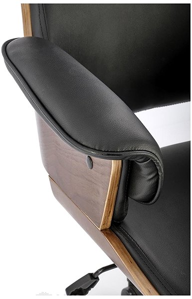 Halmar Weber office chair, black / walnut.