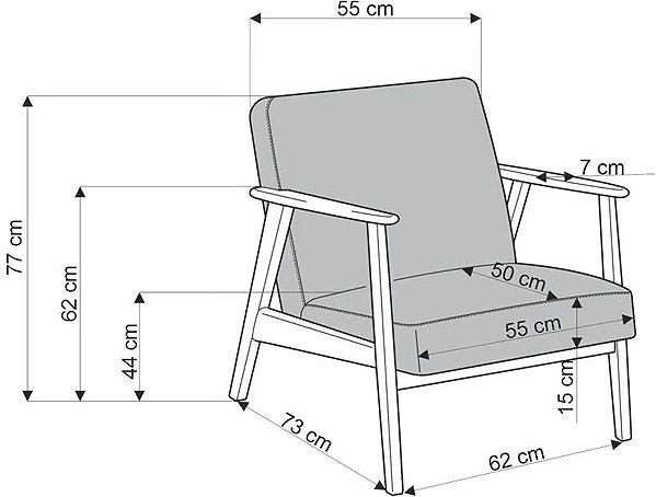 Milano Armchair, Grey.