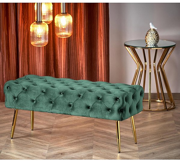 Halmar Athena Bench, Green/Gold.