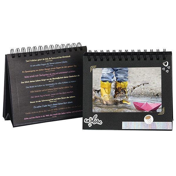 Photo Album HAMA table spiral for 12 photos 10 x 15 cm or 11 x 15 cm, black ...