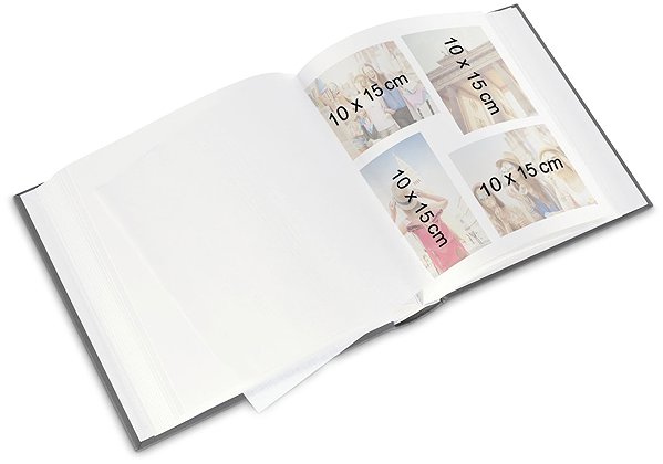 Fotoalbum HAMA Fine Art Jumbo, 30 × 30 cm, 80 weiße Seiten, Grau ...