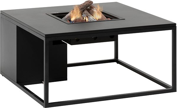 Garden Table COSI- Cosiloft 100 Gas Fire Pit Table Black Frame / Black Top Lateral view
