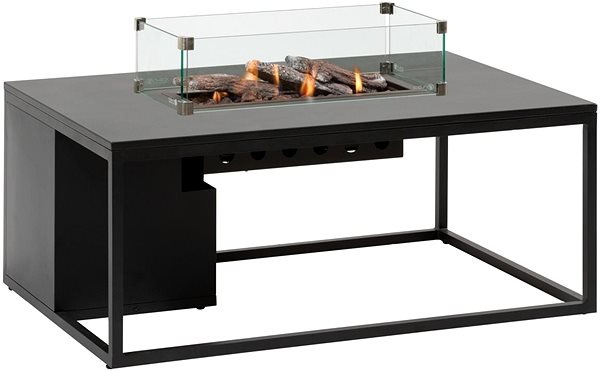 Garden Table COSI- Cosiloft 120 Gas Fire Pit Table Black Frame / Black Top Lateral view