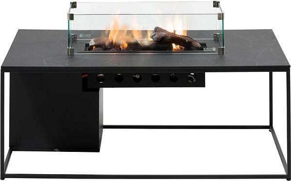 Garden Table COSI- Cosi Design Line Gas Fire Pit Table Black Frame / Ceramic Top Screen