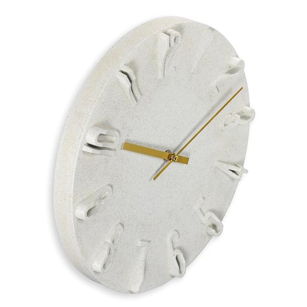 Wall Clock Hama Corfu diameter 30 cm, 3D numerals, silent, 20% wheat straw, beige ...