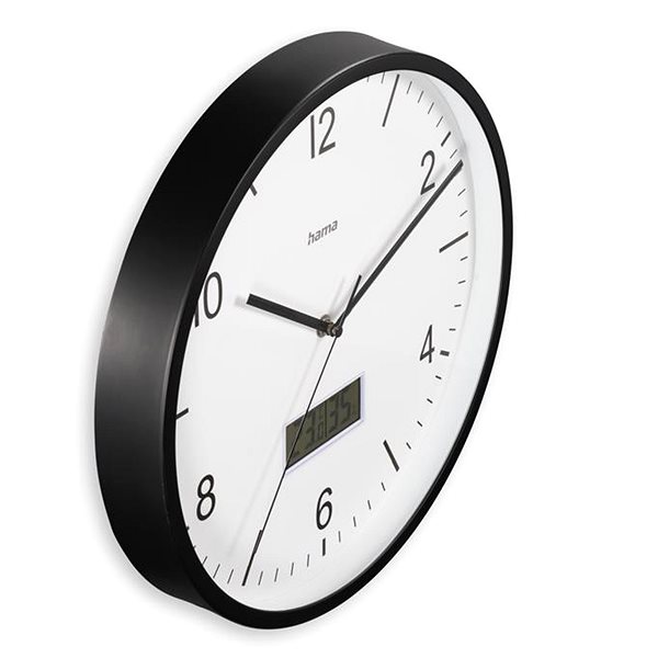 Wall Clock Hama Lanzarote 35 cm, silent, black ...