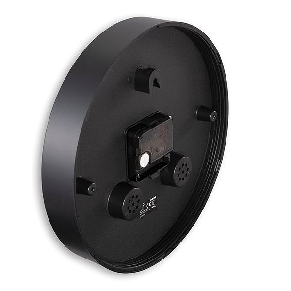 Wall Clock Hama Malta 25 cm, silent operation, thermometer/humidity gauge, black ...