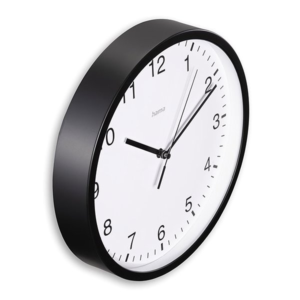Wall Clock Hama Elba 25 cm, silent operation, black ...