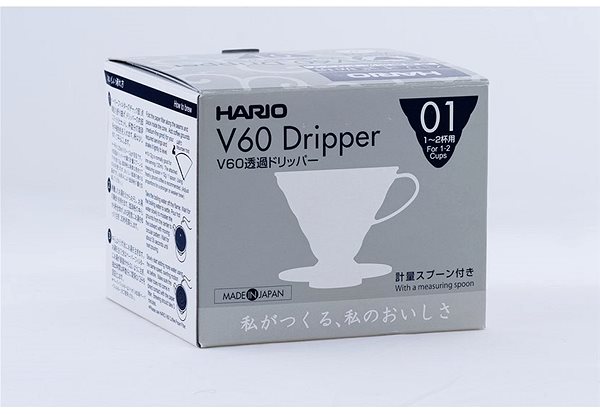 Prekvapkávací kávovar Hario Dripper V60-01, plastový, biely ...