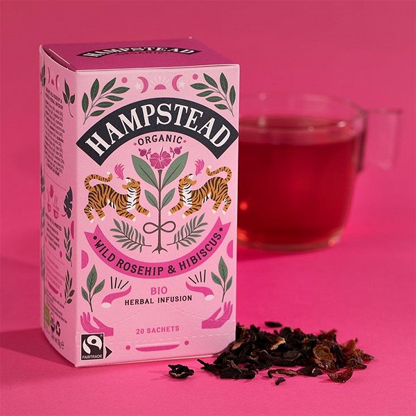 Čaj Hampstead Tea BIO šípkový čaj s ibištekom 20 ks ...
