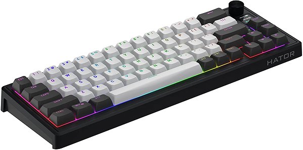 Gaming Keyboard Hator Skyfall 65 PRO wireless, white and black - US ...