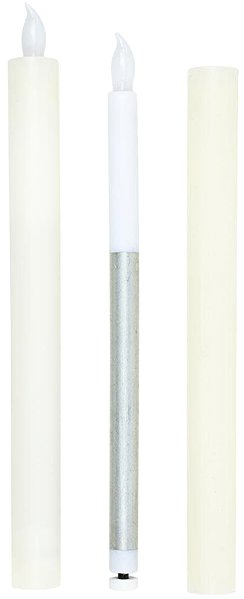 LED candle Haushalt Wax candle with LED flame, 2 pcs, natural .