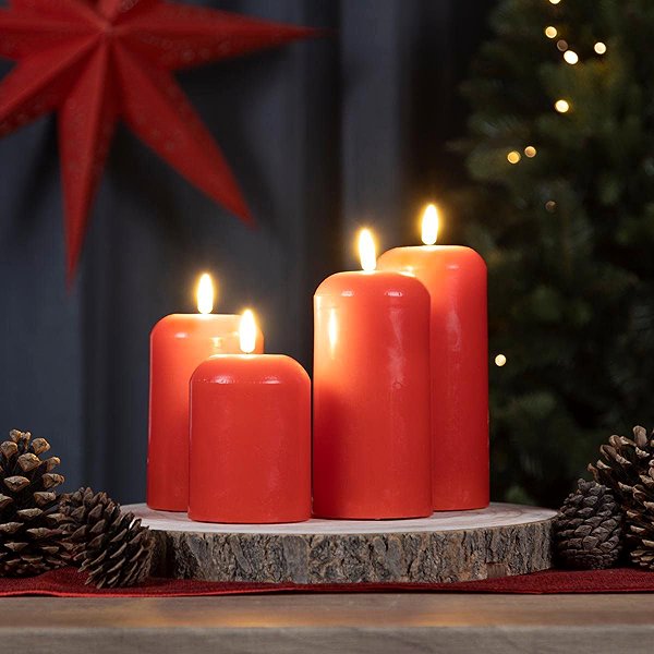 LED candle Haushalt LED wax candles, red, set of 4 .