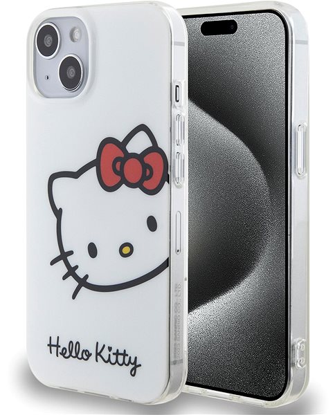 Kryt na mobil Hello Kitty IML Head Logo Zadný Kryt na iPhone 13 White ...