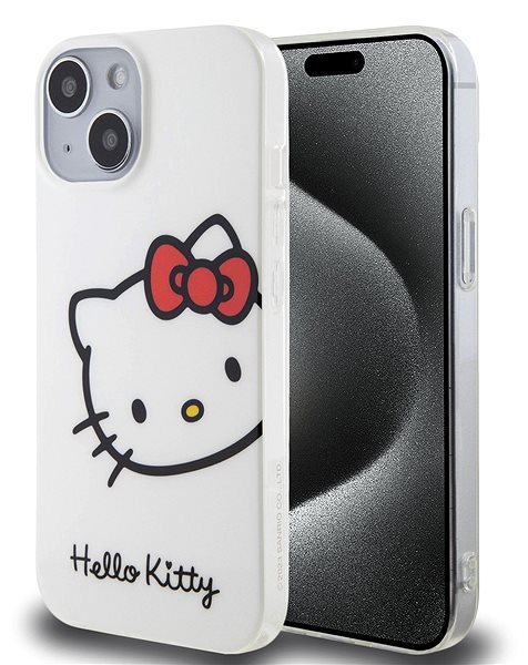 Kryt na mobil Hello Kitty IML Head Logo Zadný Kryt na iPhone 15 White ...
