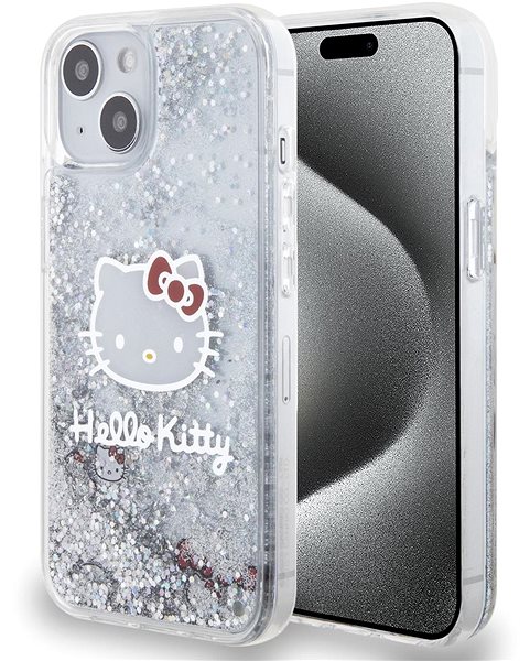 Handyhülle Hello Kitty Liquid Glitter Electroplating Head Logo Backcover für das iPhone 13 Transparent ...