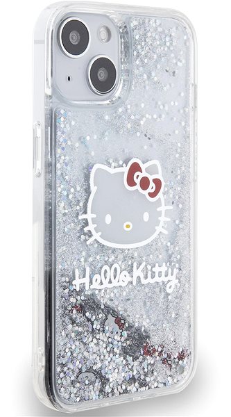 Kryt na mobil Hello Kitty Liquid Glitter Electroplating Head Logo Zadný Kryt na iPhone 13 Transparent ...
