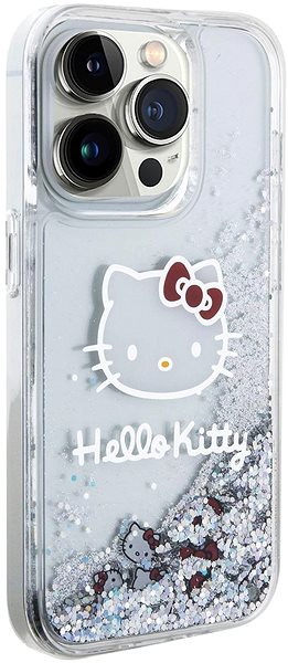 Telefon tok Hello Kitty Liquid Glitter Electroplating Head Logo iPhone 15 Pro átlátszó tok ...