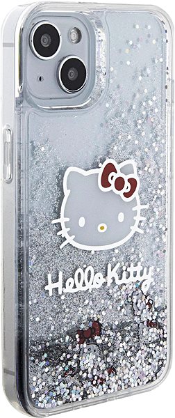 Kryt na mobil Hello Kitty Liquid Glitter Electroplating Head Logo Zadný Kryt na iPhone 15 Transparent ...