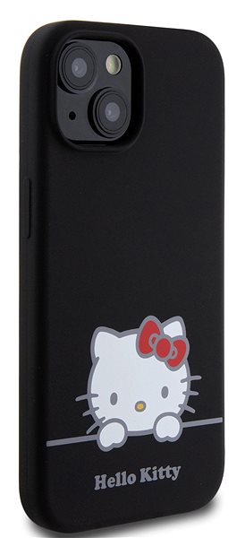 Kryt na mobil Hello Kitty Liquid Silicone Daydreaming Logo Zadný Kryt na iPhone 15 Black ...