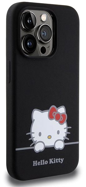 Telefon tok Hello Kitty Liquid Silicone Daydreaming Logo iPhone 15 Pro fekete tok ...