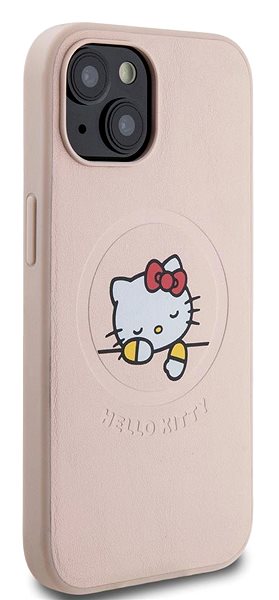 Telefon tok Hello Kitty PU Kitty Asleep Logo iPhone 15 MagSafe rózsaszín tok ...