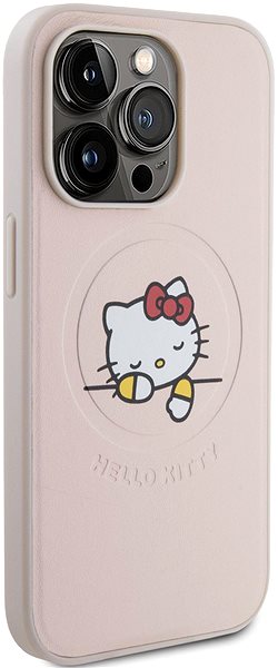 Handyhülle Hello Kitty PU Kitty Asleep Logo MagSafe Back Cover für iPhone 15 Pro Pink ...