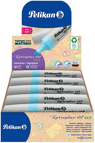 Zvýrazňovač HERLITZ Pelikan 490 eco, světle modrý ...